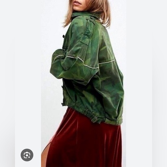 Free People Slouchy Military Camo Jacket | Size XS - Picture 3 of 12